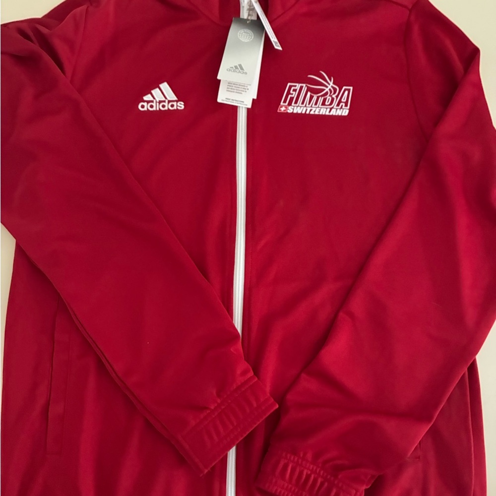 Adidas Men's Red Windbreaker Jacket